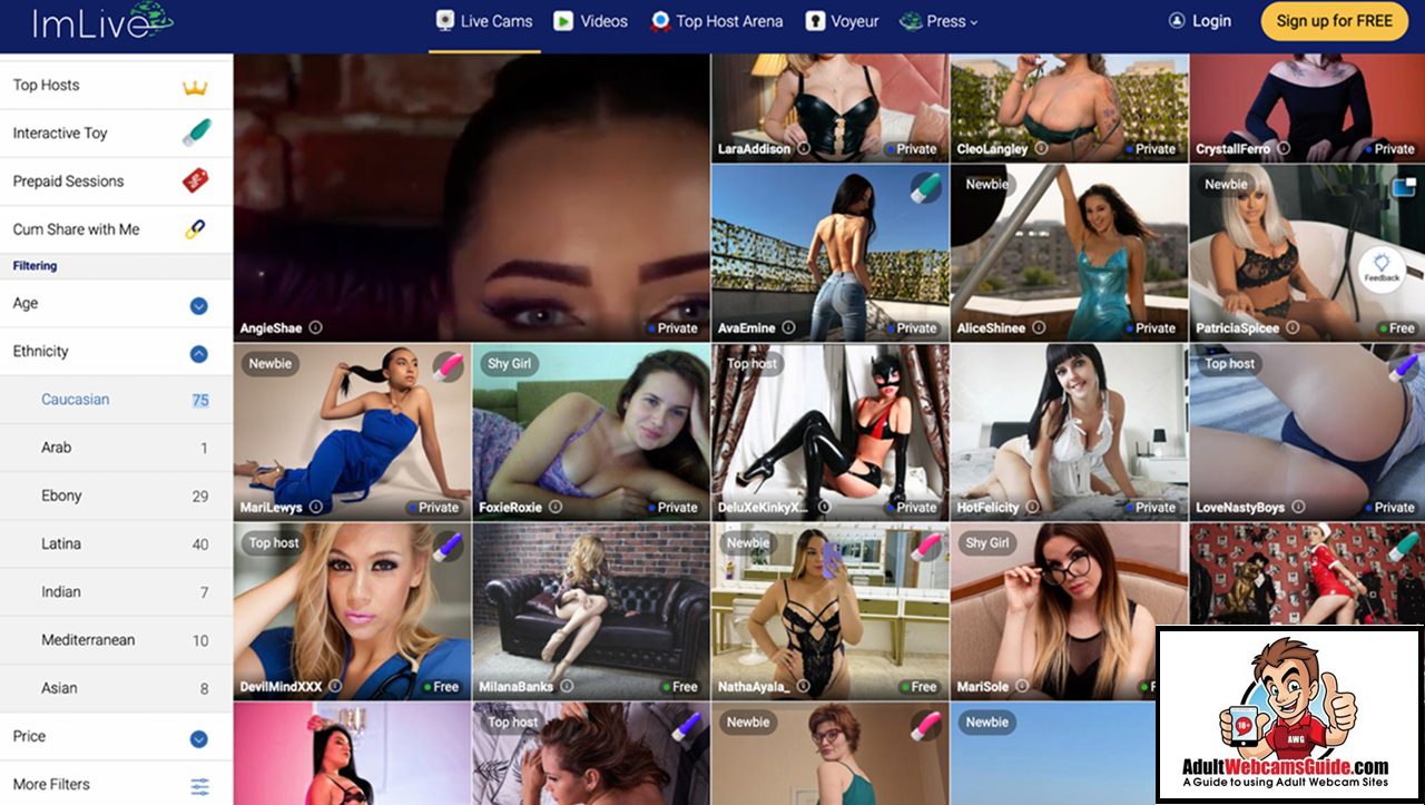 ImLive homepage ImLive homepage
